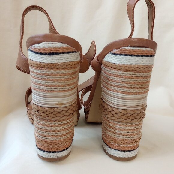 Aldo Raffia Stacked Heel Strappy Platform Sandals - Picture 3 of 10